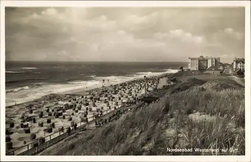 Ak Westerland auf Sylt, Strandansicht