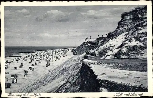 Ak Wenningstedt auf Sylt, Kliff, Strand