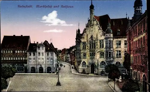 Ak Helmstedt in Niedersachsen, Marktplatz, Rathaus