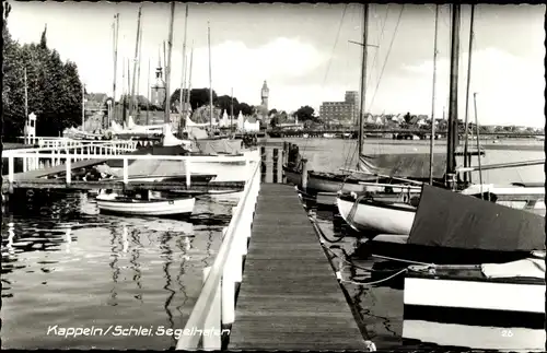 Ak Kappeln an der Schlei, Segelhafen, Boote