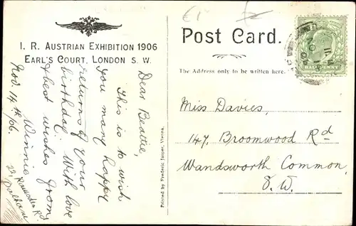 Ak London England, Earl's Court, I. R. Austrian Exhibition, 1906 Empress Hall, Tyrolian Village