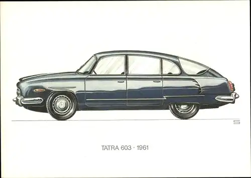 Künstler Ak Swoboda, Tatra 603, Automobil, 1961