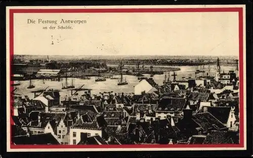 Ak Anvers Antwerpen Flandern, Totalansicht, Schelde