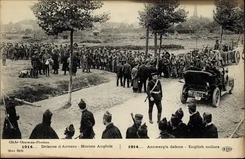 Ak Antwerpen Flandern, Verteidigung der Stadt 1914, Britische Seeleute, Royal Navy