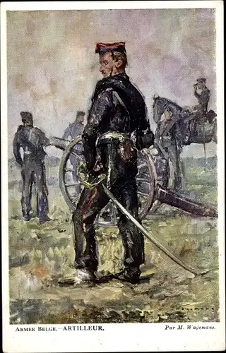 Künstler Ak Wagemans, M., Belgische Armee, Artillerist, Soldat