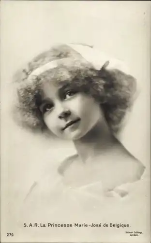 Ak Prinzessin Marie José von Belgien, Portrait