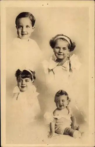 Ak Prinz Henri von Orleans, Prinzessin Isabelle, Prinzessin Hélène Astrid, Prinz Francois