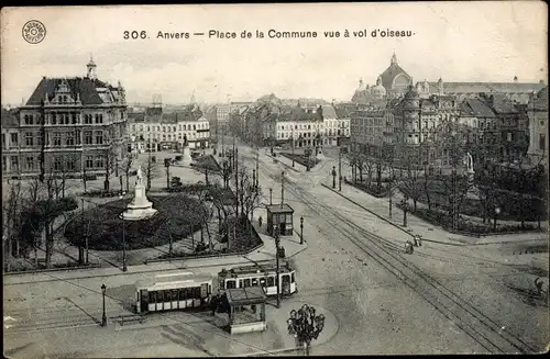 Ak Antwerpen Antwerpen Flandern, Place de la Commune