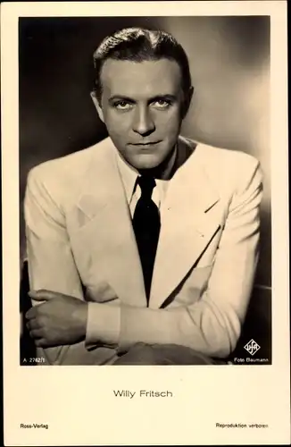 Ak Schauspieler Willy Fritsch, Portrait, Ross Verlag A 2762/1