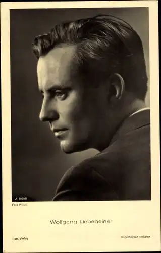 Ak Schauspieler Wolfgang Liebeneiner, Portrait im Profil
