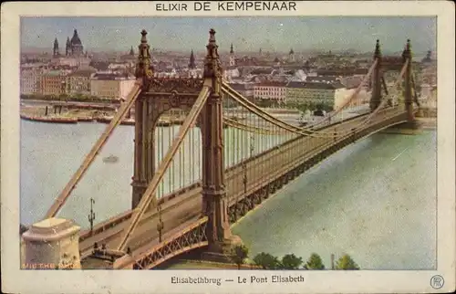 Ak Budapest Ungarn, Elisabethbrücke