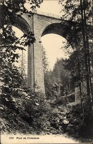 Ak Chesières Kanton Waadt, Pont de Chesières