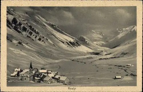Ak Realp Uri Schweiz, Teilansicht, Winter