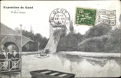 Ak Gent Gent Ostflandern, Internationale Ausstellung 1913, Wasserrutsche