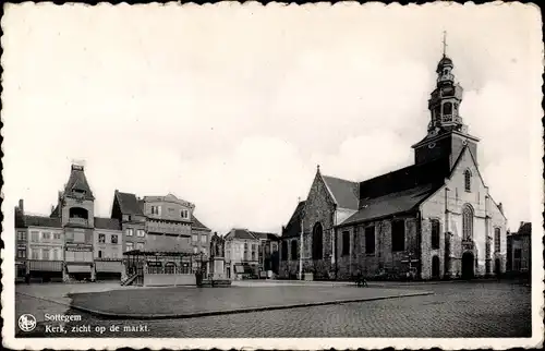 Ak Sottegem Zottegem Ostflandern, Kirche, Markt