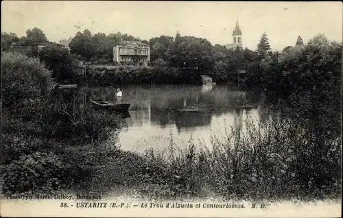 Ak Ustaritz Pyrénées Atlantiques, Le Trou d'Alzueta und Contourloenia