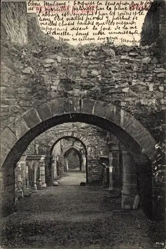 Ak Großraum Gent Ostflandern, Ruinen der Abtei St. Bavo