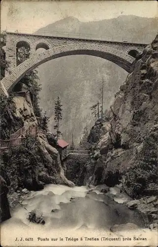 Ak Le Trétien Kanton Wallis, Brücken über die Triege
