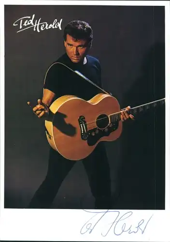 Ak Sänger Ted Herold, Autogramm, Gitarre