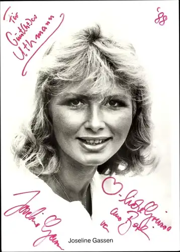 Ak Schauspielerin Joseline Gassen, Portrait, Autogramm