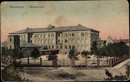 Ak Ronneburg im Kreis Greiz Thüringen, Bürgerschule