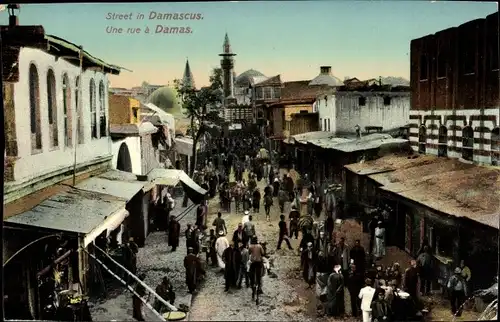 Ak Damaskus Syrien, Straßenpartie, Bazar