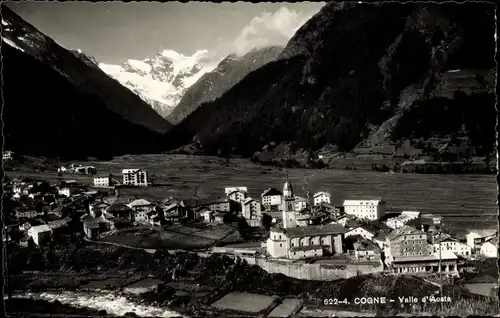 Ak Cogne Valle D'Aosta, Ortschaft mit Landschaftsblick
