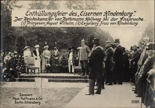Ak Berlin, Enthüllungsfeier des Eisernen Hindenburg, Bethmann Hollweg, Prinzessin August Wilhelm
