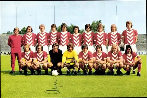 Ak Rot-Weiß Essen, Fußballmannschaft 1974/75, Autogramm