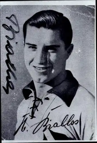 Ak Fußballspieler Hans Biallas, Autogramm