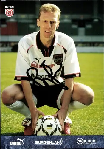 Ak Fußballspieler Peter Stöger, Autogramm