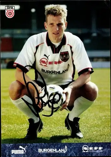 Ak Fußballspieler Andreas Herzog, Autogramm