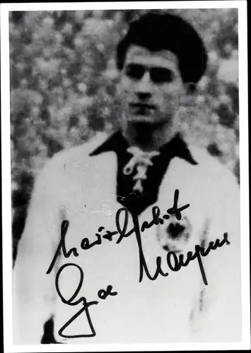 Ak Fußballspieler Gerhard Harpers, Autogramm