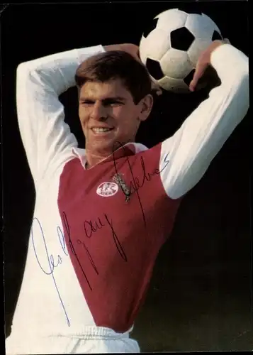 Ak Fußballer Wolfgang Weber, 1. FC Köln, Aral Sammelbild, Autogramm