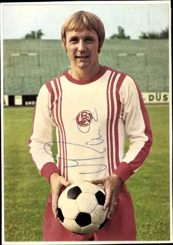 Foto Fußballspieler Erich Beer, Portrait, Fußball, RW Essen, Autogramm