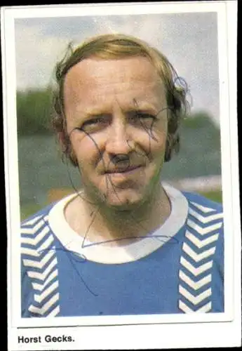 Ak Fußballspieler Horst Gecks, RW Essen, Fußball, Autogramm