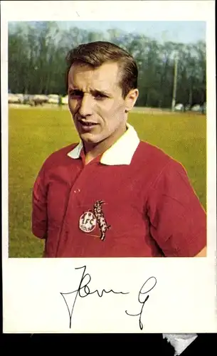 Sammelbild Fußballspieler Heinz Hornig, 1. FC Köln, Fußball, Autogramm