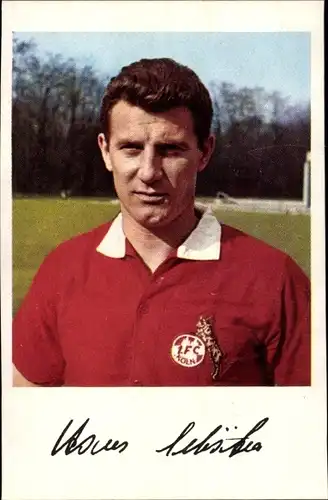 Sammelbild Fußballspieler Hans Schäfer, 1. FC Köln, Fußball, Autogramm