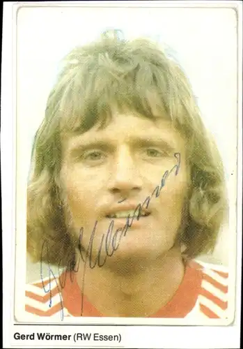 Ak Fußballspieler Gerd Wörmer, RW Essen, Fußball, Autogramm