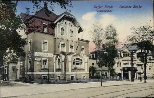 Ak Dresden Weißer Hirsch, Bautzner Straße, Gemeindeamt