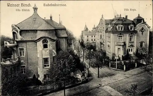 Ak Dresden Weißer Hirsch, Eschebachstraße, Villa Elbblick, Villa Regia