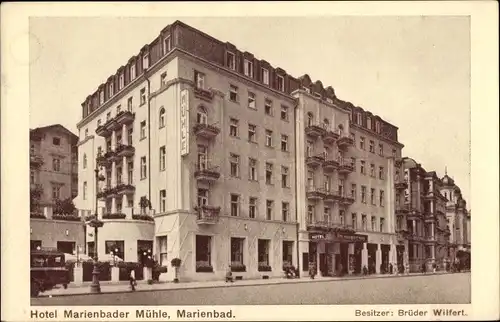 Ak Mariánské Lázně Marienbad Reg. Karlsbad, Hotel Marienbader Mühle