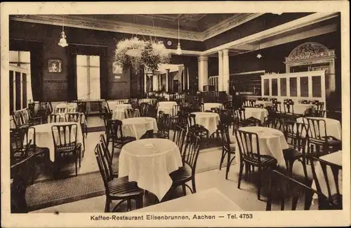 Ak Aachen, Kaffee Restaurant Elisenbrunnen, Innenansicht
