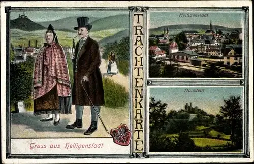 Ak Heilbad Heiligenstadt Eichsfeld Thüringen, Trachten, Stadtansicht, Hanstein