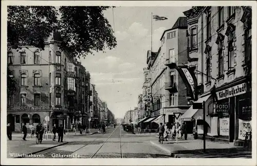 Ak Wilhelmshaven in Niedersachsen, Gökerstraße, Geschäft Käte Plockstadt, Högemann