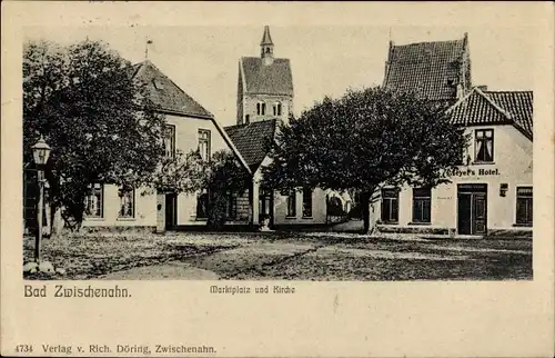 Ak Bad Zwischenahn, Marktplatz, Kirche