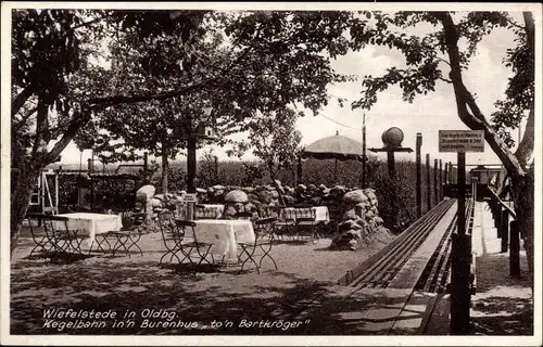 Ak Wiefelstede im Ammerland, Burenhaus to 'n Bartkröger, Kegelbahn