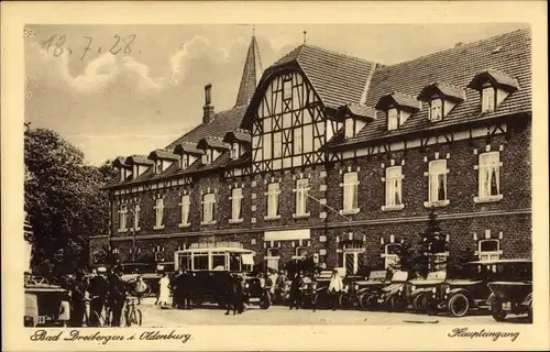 Ak Dreibergen Bad Zwischenahn in Oldenburg, Gasthaus, Haupteingang, Autos