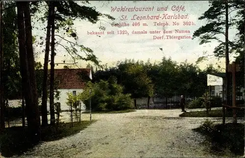 Ak Karlovy Vary Karlsbad Stadt, Gasthaus St. Leonhard