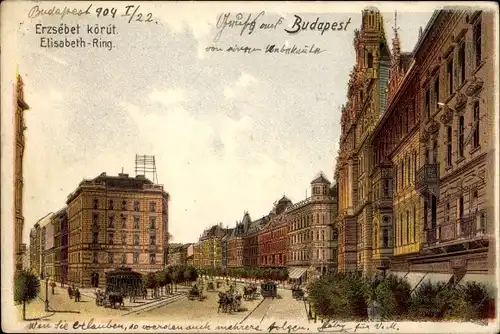 Litho Budapest Ungarn, Elisabeth Ring